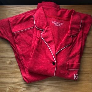 Red Victoria’s Secret Knit Sleepover PJ Set